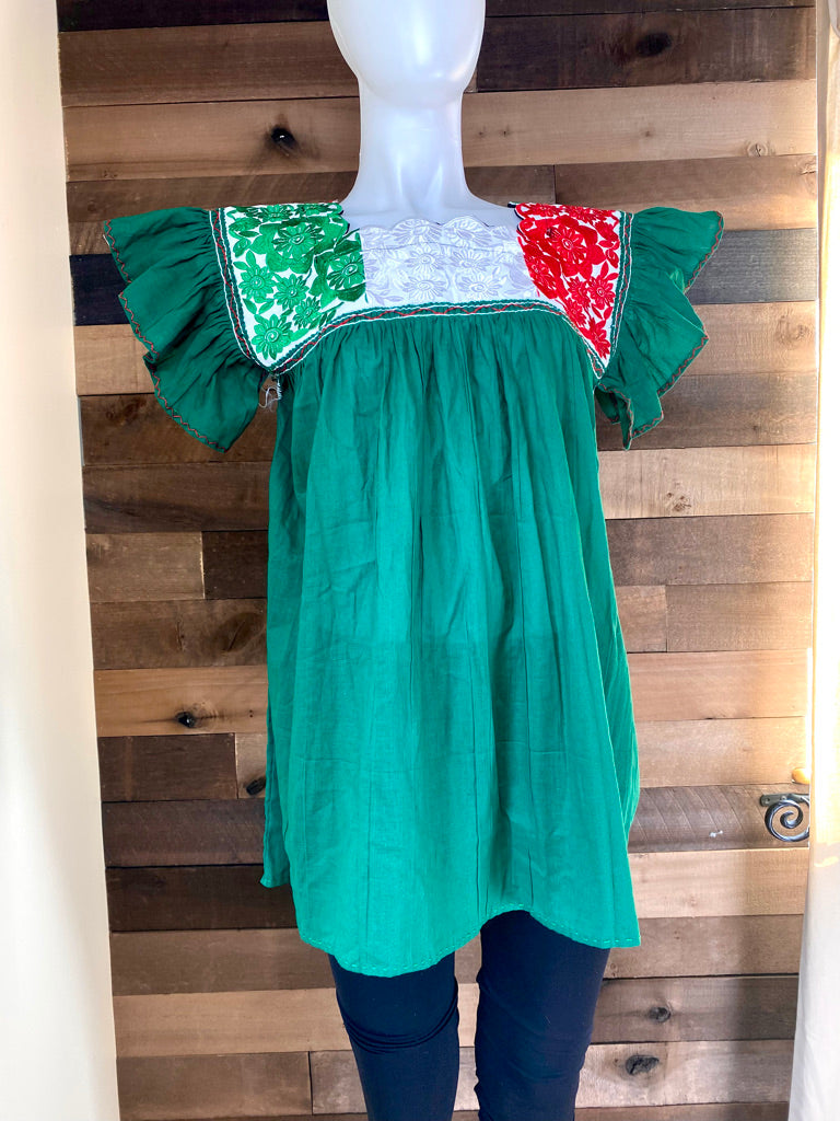 Tricolor Blouse - Green