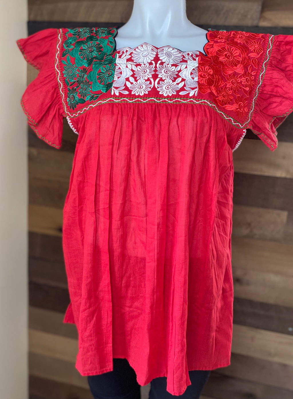 Tricolor Blouse - Red