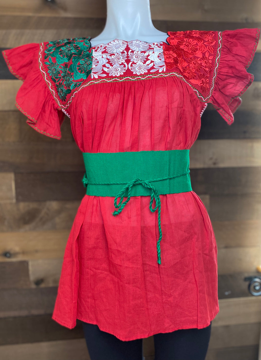 Tricolor Blouse - Red