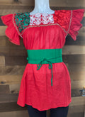 Tricolor Blouse - Red