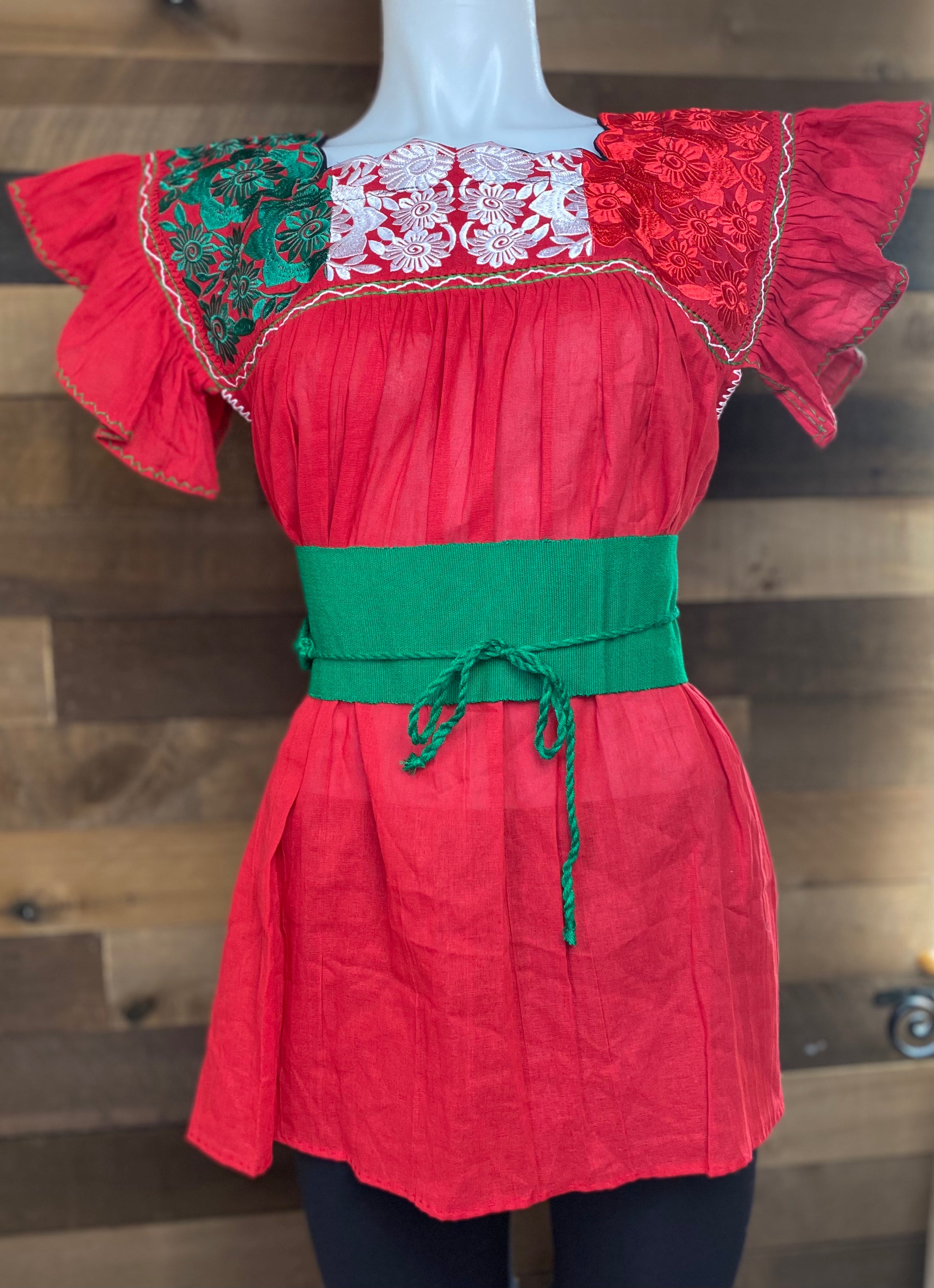 Tricolor Blouse - Red