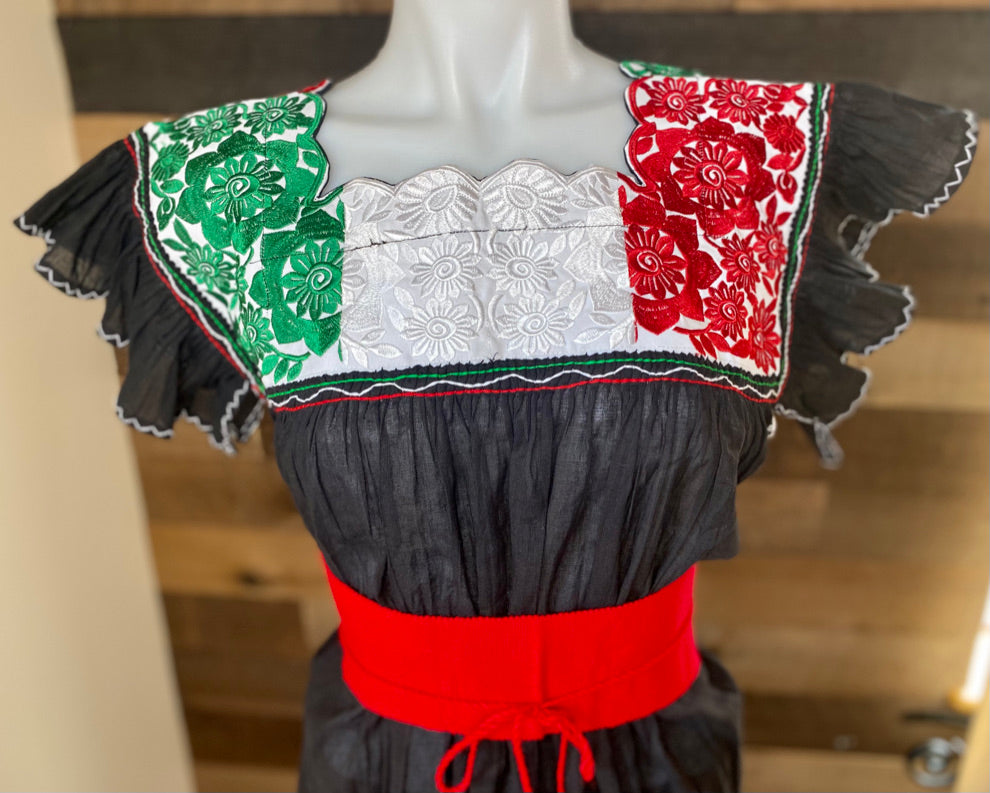 Tricolor Blouse - Black